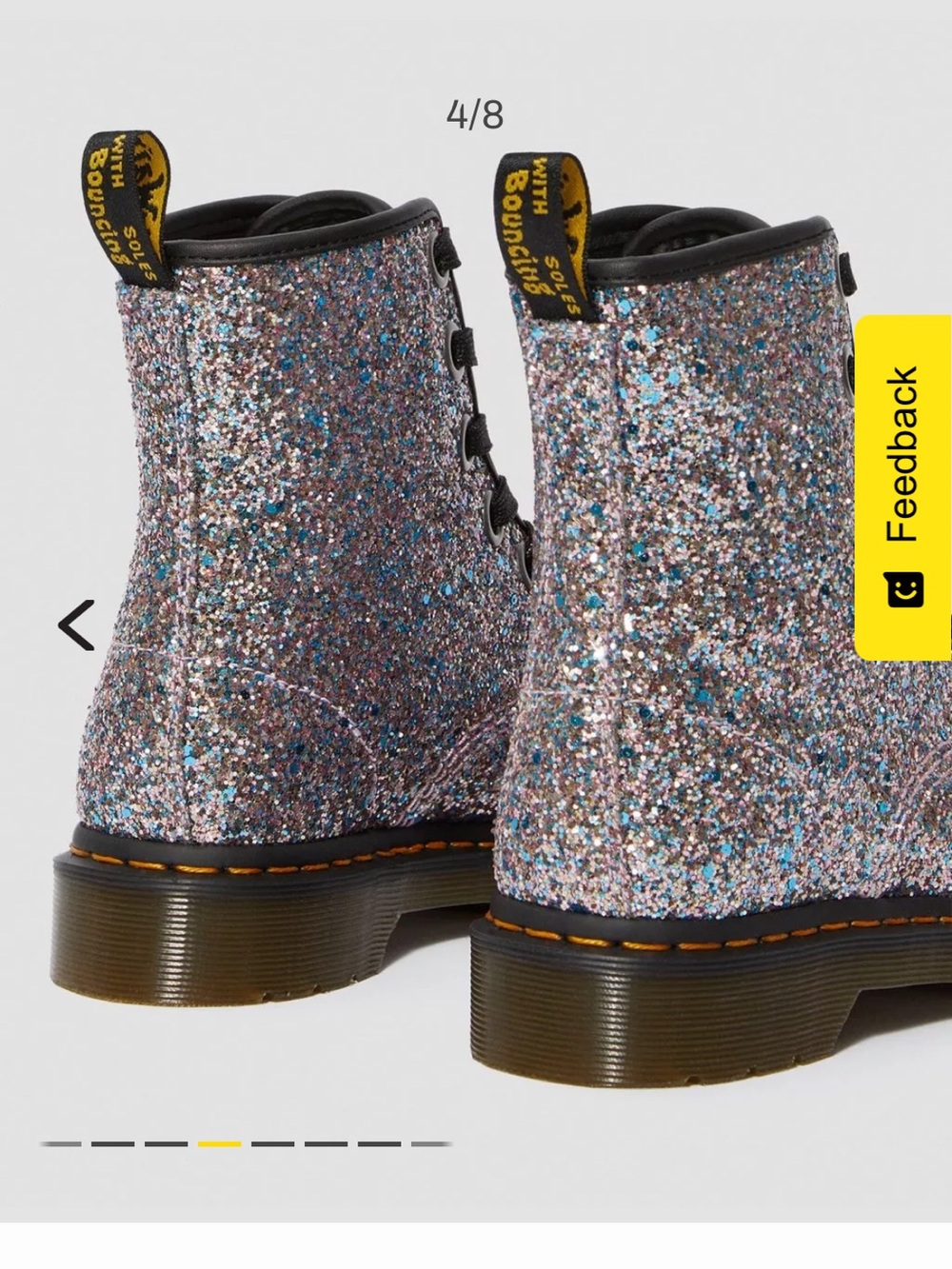 Dr. Martens 1460 Farrah Multi-Blue Glitter Lace-Up Ankle Boots - Picture 5 of 16